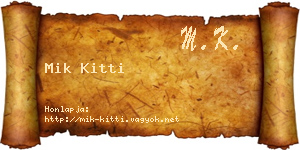 Mik Kitti névjegykártya